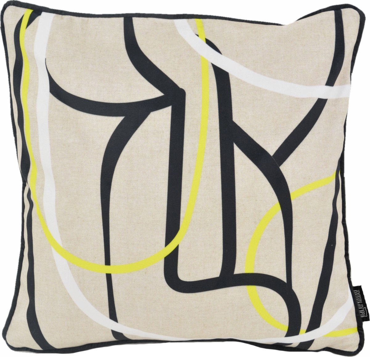 Gek op Kussens! Velvet Neon Kussenhoes | Fluweel / Polyester | 45 x 45 cm Geel/Zwart