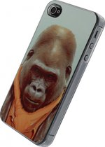 Apple iPhone 4/4s Hoesje - Xccess - Metal Plate Serie - Aluminium Backcover - Funny Gorilla - Hoesje Geschikt Voor Apple iPhone 4/4s