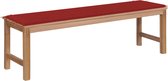 Decoways - Tuinbank met rood kussen 150 cm massief teakhout