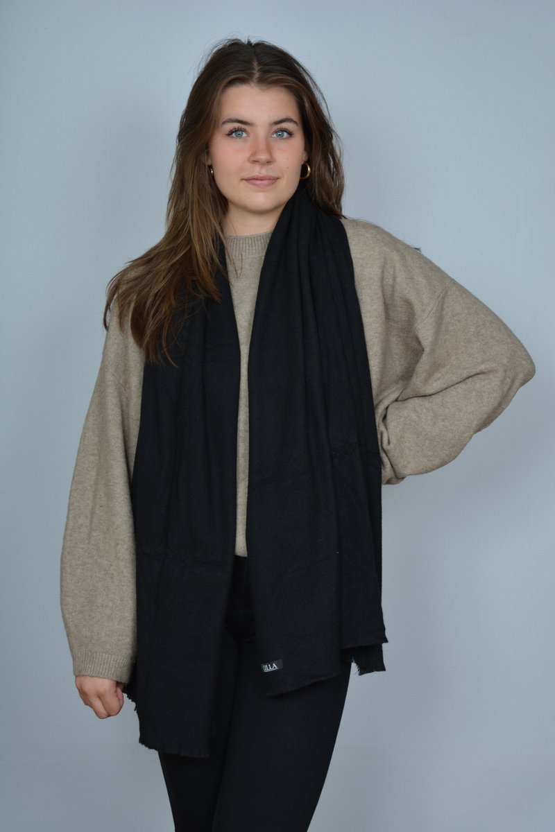 LILLA - Wintersjaal dames - zwart