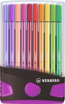 STABILO Pen 68 - Premium Viltstift - ColorParade - Antraciet/Roze - Set Met 20 Verschillende Kleuren