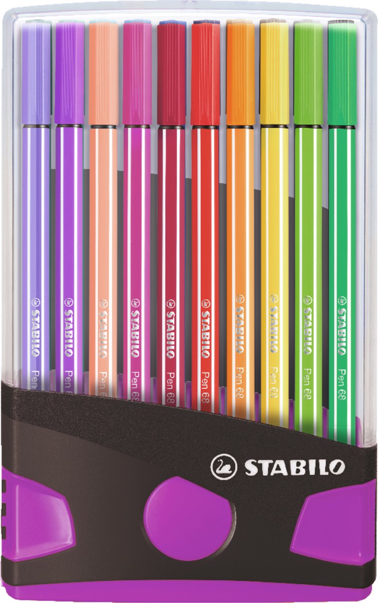 worstelen cascade vriendelijk STABILO Pen 68 - Premium Viltstift - ColorParade - Antraciet/Roze - Set Met  20... | bol.com