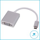 USB-C naar VGA adapter kabel USB Type C voor o.a. Macbook / Chromebook / Acer / Dell / HP / Lenovo - Zilver
