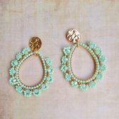 Oorbellen - Minty green - Sweet7 - kralen - mintgroen