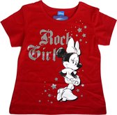 Disney Minnie Mouse Meisjes T-shirt - Rood - Rock Girl - Maat 128