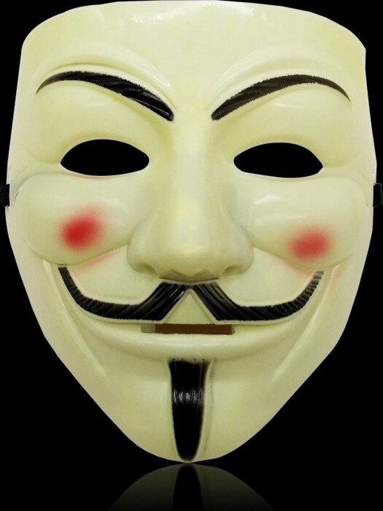 stopverf Mijlpaal Impressionisme Originele Anonymous Masker - Geel - Zwart - Vendetta - Guy Fawkes - Leuk  voor... | bol.com