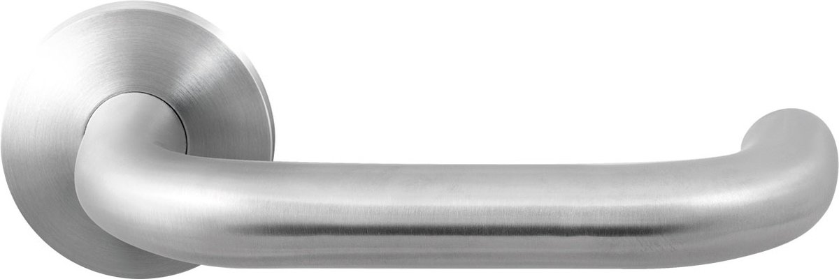 GPF1005.00 Hoa deurkruk op ronde rozet RVS, 50x8mm