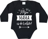 Rompertjes baby met tekst - Mijn mama is de liefste! - maat: 92 - lange mouwen - baby - mama - rompertjes baby - romper - rompers - rompertje - rompertjes - stuks 1 - zwart