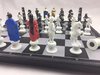 Afbeelding van het spelletje Schaakboord met schaakstukken - Middeleeuws – Schaakspel – Magnetisch – 30x30 – Opklapbaar – Schaken – Opvouwbaar -  Reisspellen