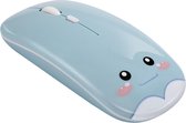Magic Mouse Draadloze Muis - Bluetooth Muis - Oplaadbare Computermuis - Draadloos met Stille Klik - Blauw