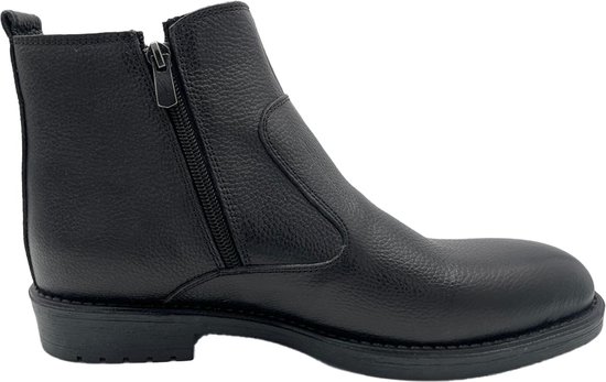 Chelsea Bottes pour femmes- Boots homme mi-hautes cuir 1027 - Elastique + zip - Zwart 42