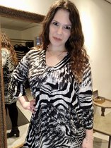 STUDIO Thea tuniek zwart-wit dierenprint maat 54