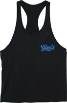 Gladts - Halter shirt - Tank top mannen - Maat L - Blauw logo - Tanktop heren - Tanktop heren fitness - Tanktop heren bodybuilding - Halter shirt mannen
