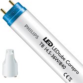 Philips Corepro LEDtube T8 (EM/Direct) Standard Output 14.5W 1600lm - 840 Koel Wit | 120cm - Vervangt 36W.