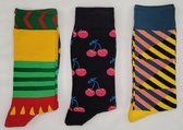 Crazy Soxx - 3 paar vrolijke Sokken - Grappige Sokken - Funny Socks - Humor - Happy