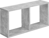 Wandplank - Met 2 vakken - Afmeting (LxBxH) 60 x 14,5 x 30 cm - Kleur beton kleurig