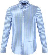 Scotch and Soda - Overhemd Oxford Gestreept Blauw - M - Heren - Regular-fit