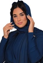 Burkini Saffier Petrol blue XL van Mykiny Brand, boerkini, Islamitisch badpak/zwempak bestaand uit zwemtuniek, zwem legging en zwem hoofddoek.Islamitische zwempak. Hijab. Maillot de bain. Maat XL