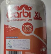 100% pura celulosa Garbi XL Multiusos/ essuie- tout/ schoonmaakpapier diverse doeleinden/ wit/ 2 lagen/ 2 rollen