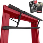 Optrekstang zonder boren - Deurkozijnen Rekstang + Workoutgids | Professionele Pull-Up Stang Bar met Softgrip, Bevestiging Binnenshuis, Softe Handgrepen, Om Thuis in de Deur te Han