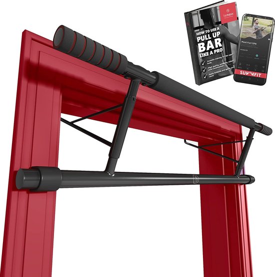 Optrekstang zonder boren - Deurkozijnen Rekstang Workoutgids | Professionele Pull-Up Stang Bar met Softgrip, Bevestiging Binnenshuis, Softe Handgrepen, Om Thuis in de Deur te Hangen, Geen Schroeven