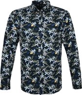 Casa Moda - Organic Overhemd Bloemen Donkerblauw - 3XL - Heren - Regular-fit