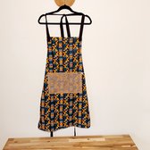 MASHONA handgemaakte Afrikaanse print schort met jute zak detail gemaakt van 100% Bogolan Mudcloth geïnspireerde stof