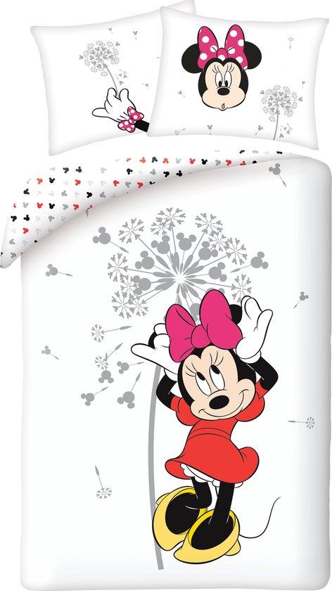 Disney Minnie Mouse Dekbedovertrek Flower - Eenpersoons - 140 x 200 cm - Katoen