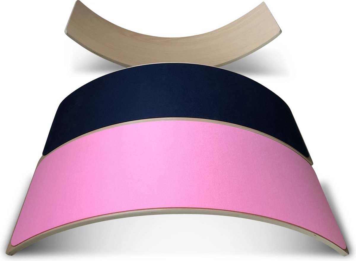 Houten balance board Jindl met vilt roze
