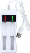 DrPhone - CHARGEX2 ® - 14500 /18650 Batterij Lader 2 Slot Li-Ion Usb Charger Smart Led Laadstroom Voor Oplaadbare Batterijen