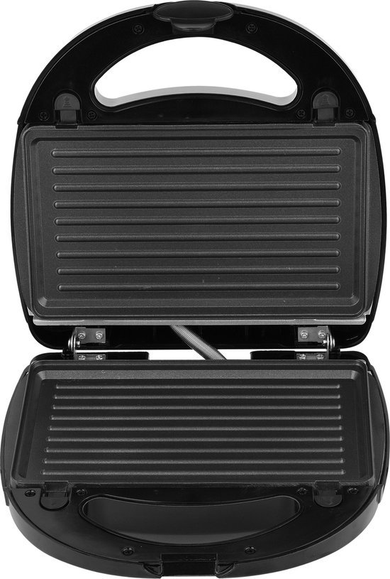 LUND professional 3 in 1 contactgrill wafelijzer en tosti ijzer - Tosti apparaat - Grillplaten - Wafelplaten - Klassiek model - 760W - Zwart / zilver — afbeelding 5