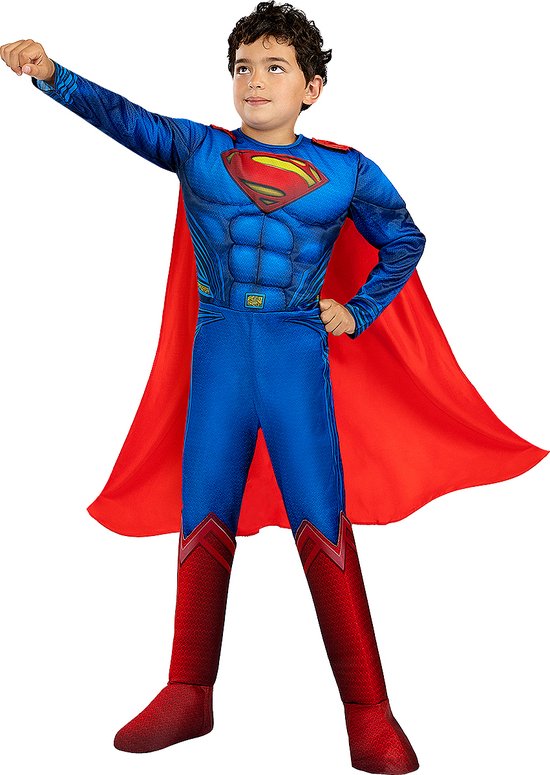 FUNIDELIA Deluxe Superman Kostuum voor jongens - Justice League - Maat: 107 - 113 cm