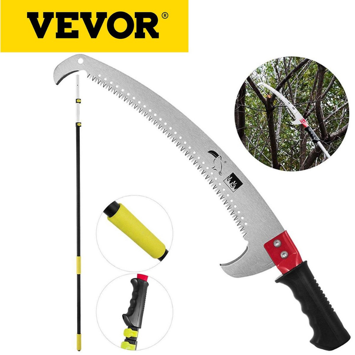 VEVOR Tronçonneuse à Batterie 20 V 2 Ah Élagueuse à Perche Sans Fil 2