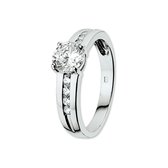 The Jewelry Collection Ring Zirkonia - Witgoudkleurig