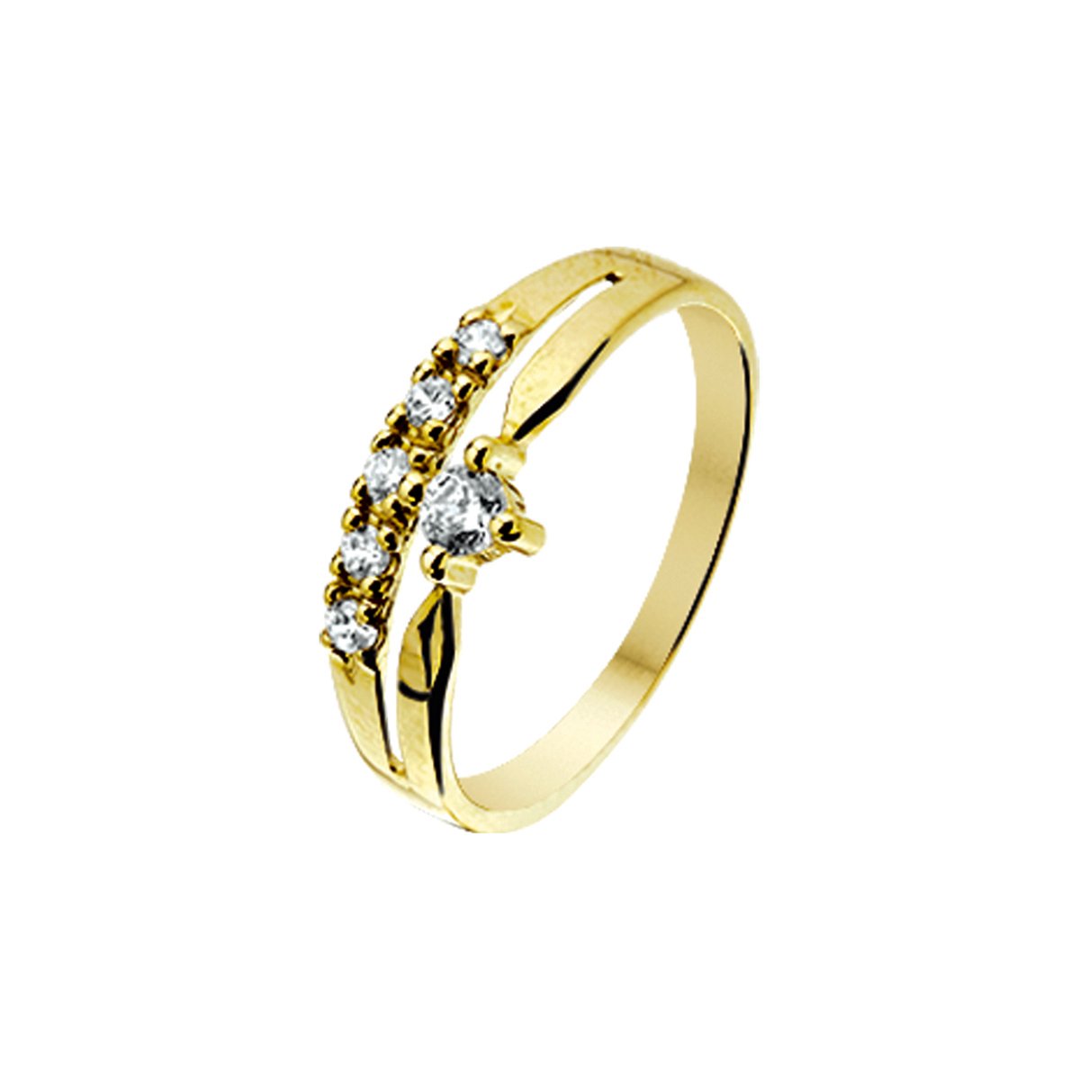 The Jewelry Collection Ring Zirkonia - Goud