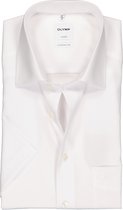 OLYMP Luxor comfort fit overhemd - korte mouw - wit - Strijkvrij - Boordmaat: 49