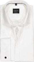 VENTI modern fit overhemd - mouwlengte 72 cm - dubbele manchet - wit - Strijkvrij - Boordmaat: 46