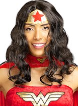 FUNIDELIA Wonder Woman pruik voor vrouwen Superhelden - Zwart