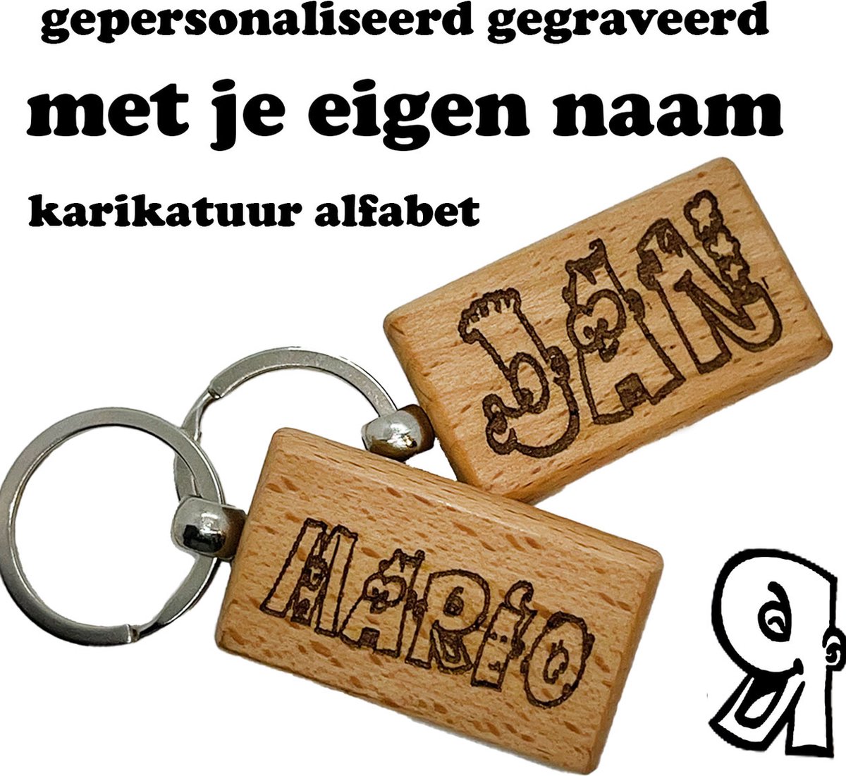 Sleutelhanger met je eigen nam - personalized sleutelhanger - customized keychain - Beukenhouten-Wat betekent jouw naam- Vrouwen&Mannen - Cadeau voor haar - Cadeau voor hem - Kerstcadeau-Vaderdag-Moederdag-verjardag- valentijn cadeautje voor hem&haar