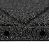 Terrastegels rubber | Zwart | Per 1 m² | 4 stuks | 50x50cm | Pen/Gat | Dikte 3cm