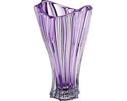 Amethist kristallen vaas PLANTICA - Bohemia Kristal - luxe bloemenvaas paars - 32 cm