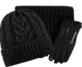 Winter set | muts| sjaal | handschoenen | dames en heren | zwart | beanie