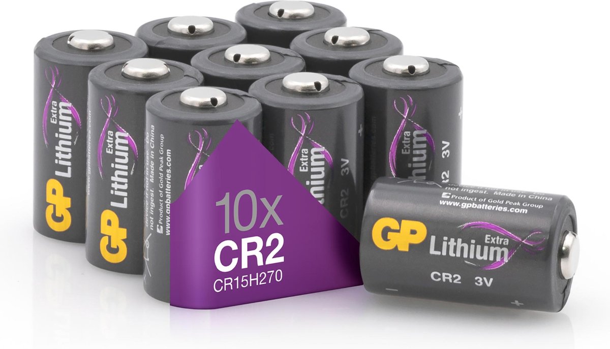 GP Extra Lithium batterijen CR2 3V batterij CR17355 - 10 stuks, in plasticvrije verpakking - GP