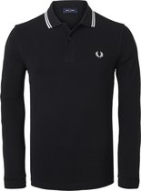 Fred Perry polo lange mouwen - zwart -  Maat: XXL