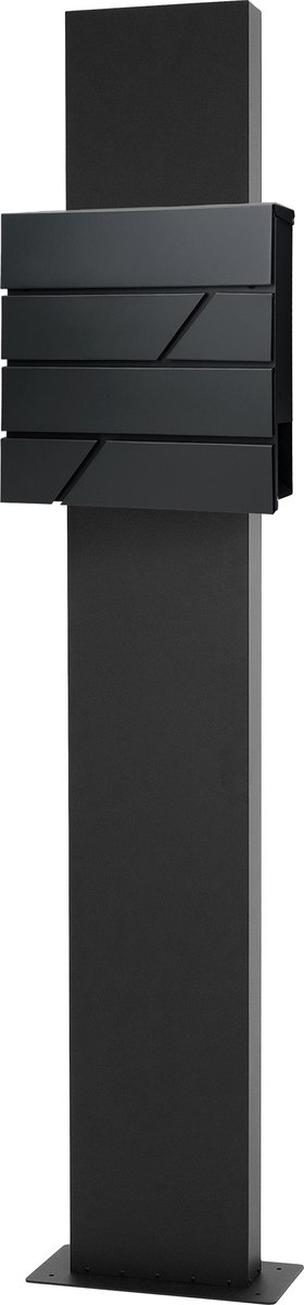 Brievenbus 37x36,5x11 cm antraciet/houtlook staal ML-Design
