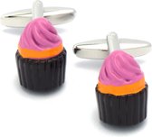 Manchetknopen - Cupcakes Gebak Roze Oranje