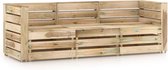 Decoways - Tuinbank 3-zits groen geïmpregneerd grenenhout