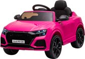 Elektische Kinderauto Audi RSQ8 12V | accuvoertuig voor kinderen met rubberen banden en leren zitje en afstandbediening Roze