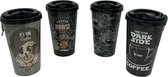 AI&E  - Koffie Beker Hard Plastic - Koffie Mok Perfect voor in de auto of als je onderweg bent - 4 stuks - Afwasbaar - 400ml