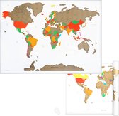 Carte du monde à Scratch Navaris - 82 x 59 cm carte à gratter avec puce à gratter - Affiche de carte du monde à gratter anglais - carte à gratter en blanc